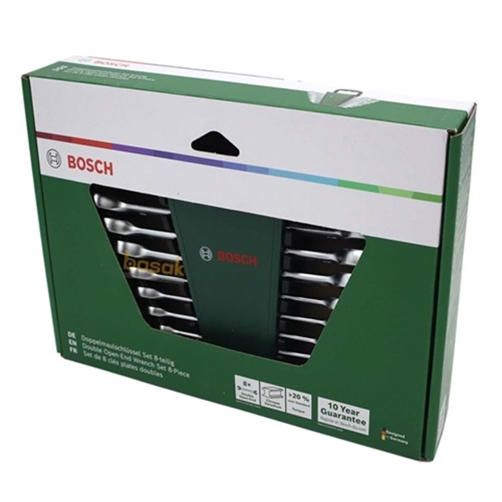 Bosch Açık Çift İki Ağız Anahtar Takımı Seti 8 Parça
