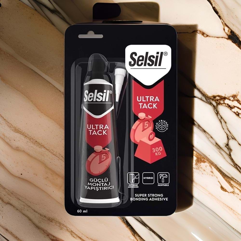 Selsil Ultra Tack Hibrid Korniş Yapıştırıcı Beyaz Tüp 60 ml