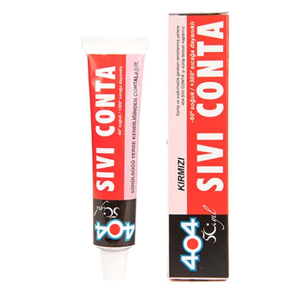 404 Sıvı Conta Yüksek Isı Silikonu Kırmızı 80 gr