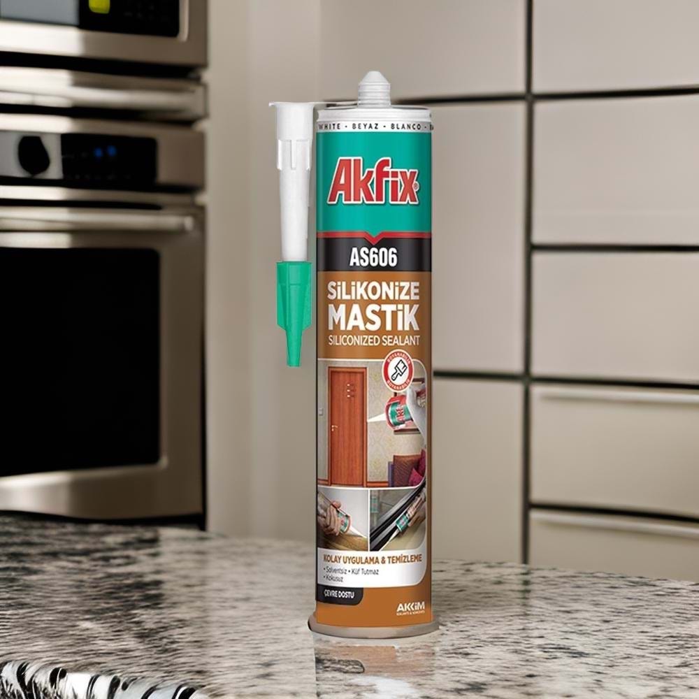 Akfix Silikonize Mastik Siyah AS606 500gr