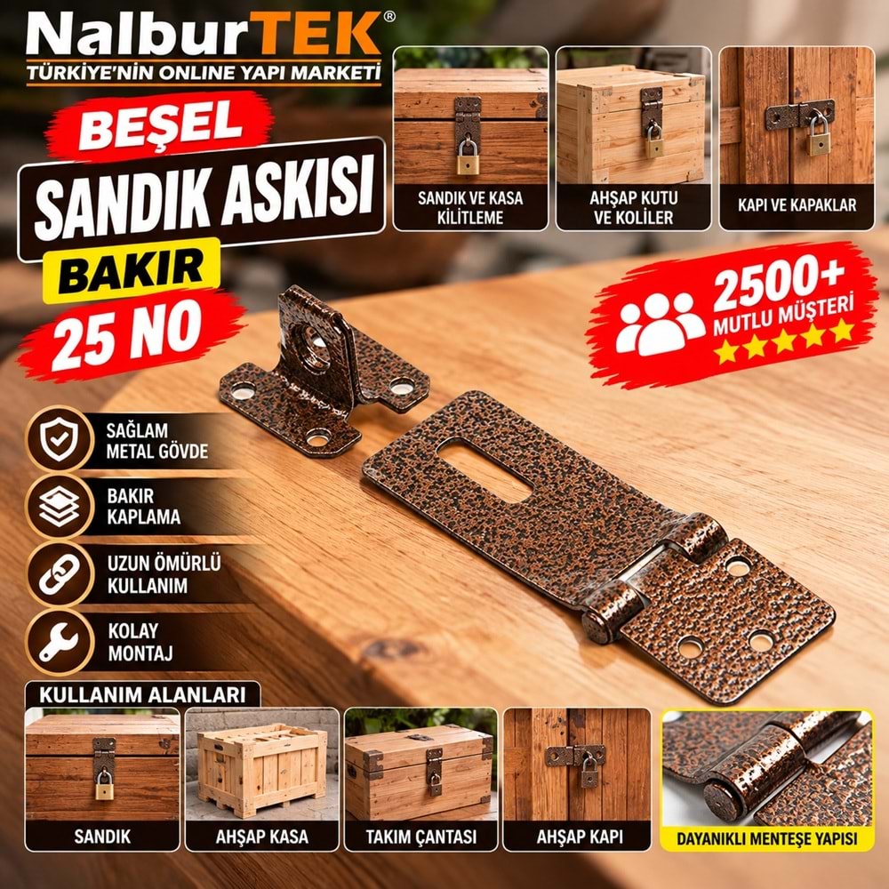 Beşel Sandık Askısı Bakır 25 No