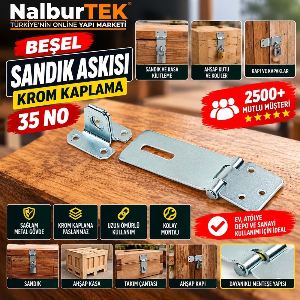 Beşel Sandık Askısı Krom Kaplama 35 No