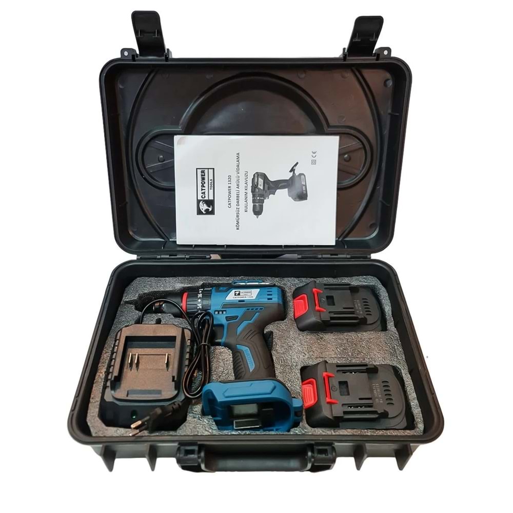 Catpower 1320 Şarjlı Akülü Vidalama Darbeli Matkap 20V 2.0AH