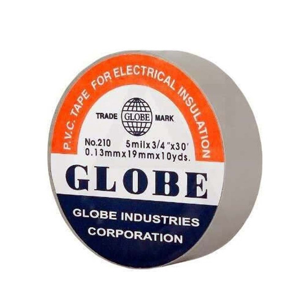 Globe Elektrikçi Bandı İzole Bant 19 x 10Yds Gri