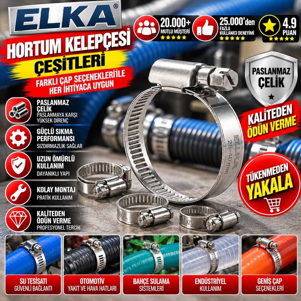 Elka Hortum Kelepçesi 23x35 mm