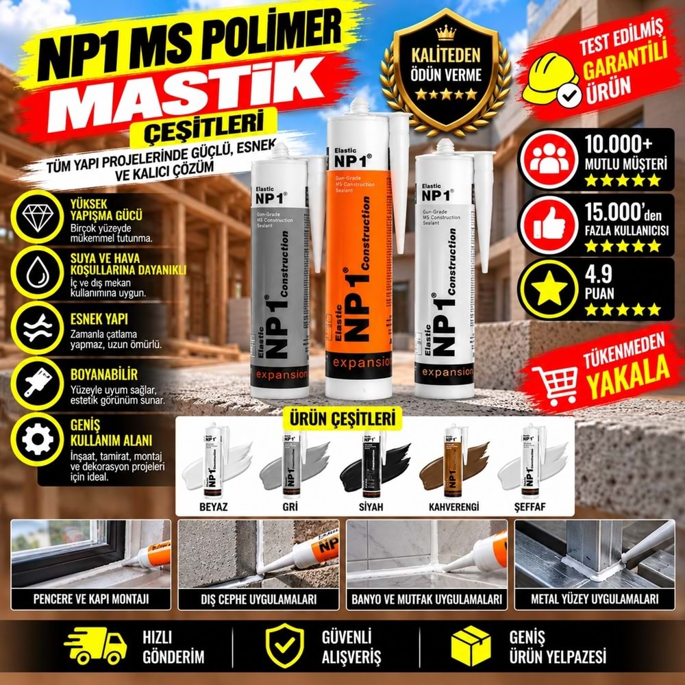 NP1 Ms Polimer Mastik 290ml Alüminyum Gri