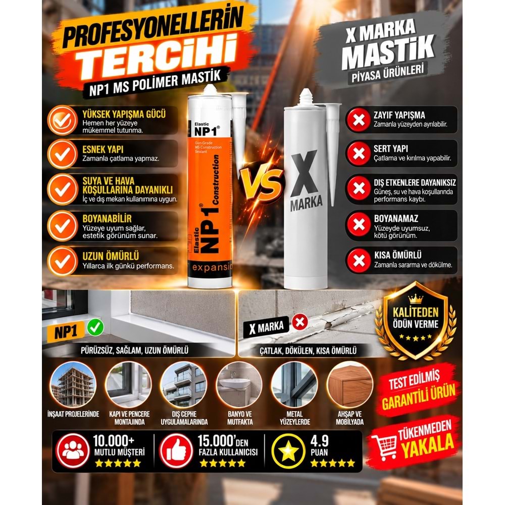 NP1 Ms Polimer Mastik 290ml Alüminyum Gri