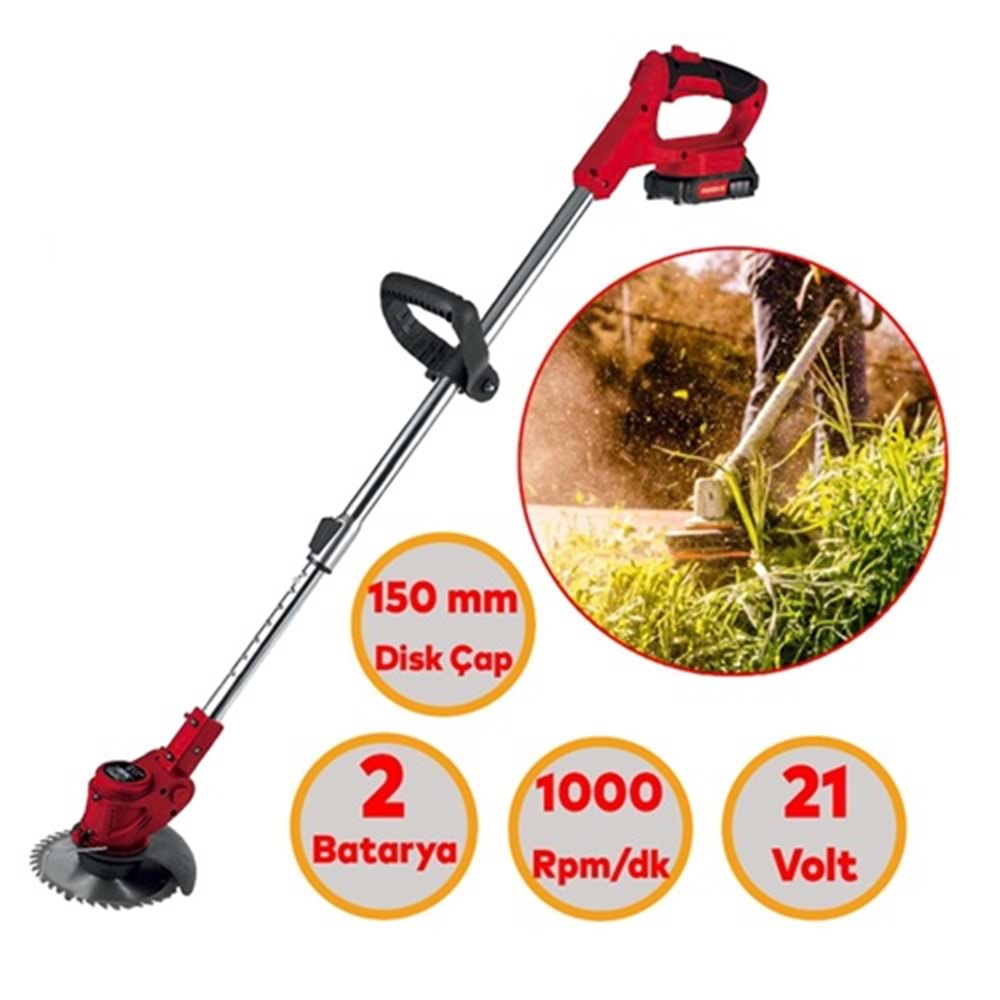 Rodex Akülü Motorlu Tırpan Çim Kenar Kesme 20V 1,5A