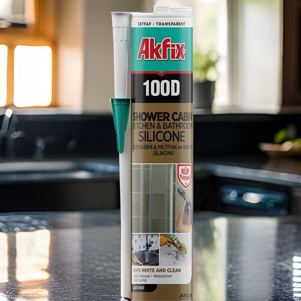 Akfix 100D Duşakabin Silikonu Şeffaf 280ml