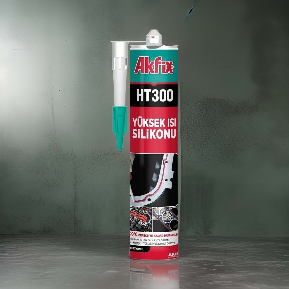 Akfix Yüksek Isı Silikonu 300 Derece HT300 Kırmızı 280ml