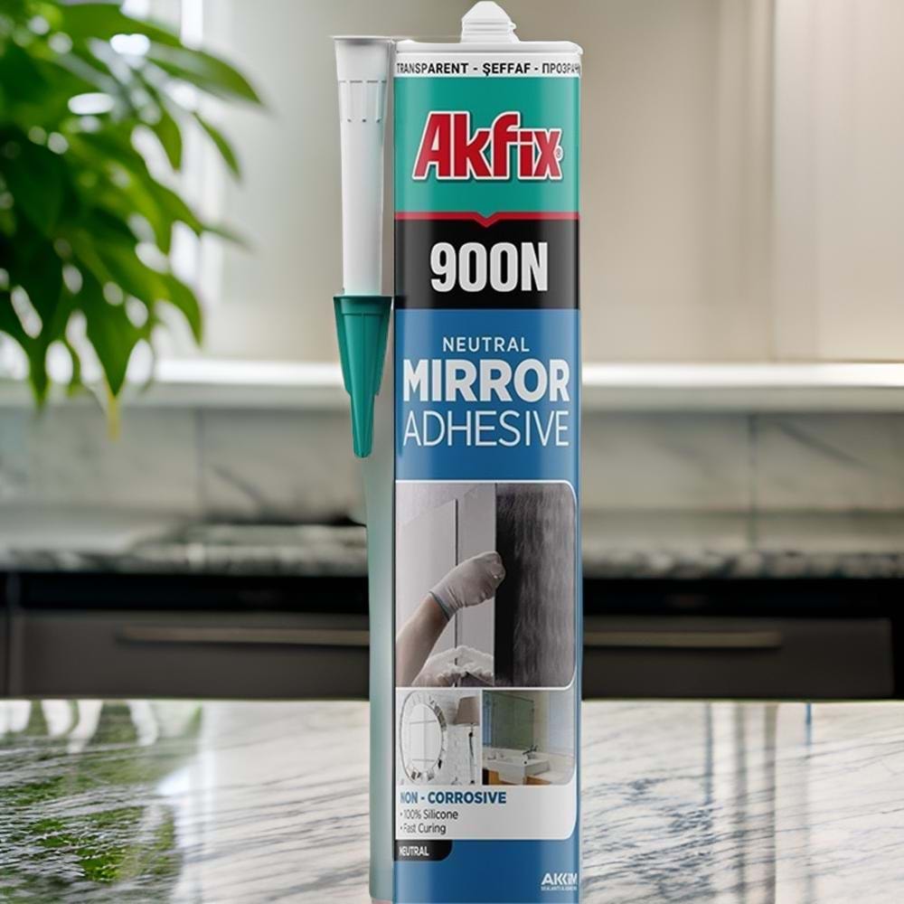 Akfix 900N Nötr Ayna Yapıştırma Silikonu Şeffaf 280ml
