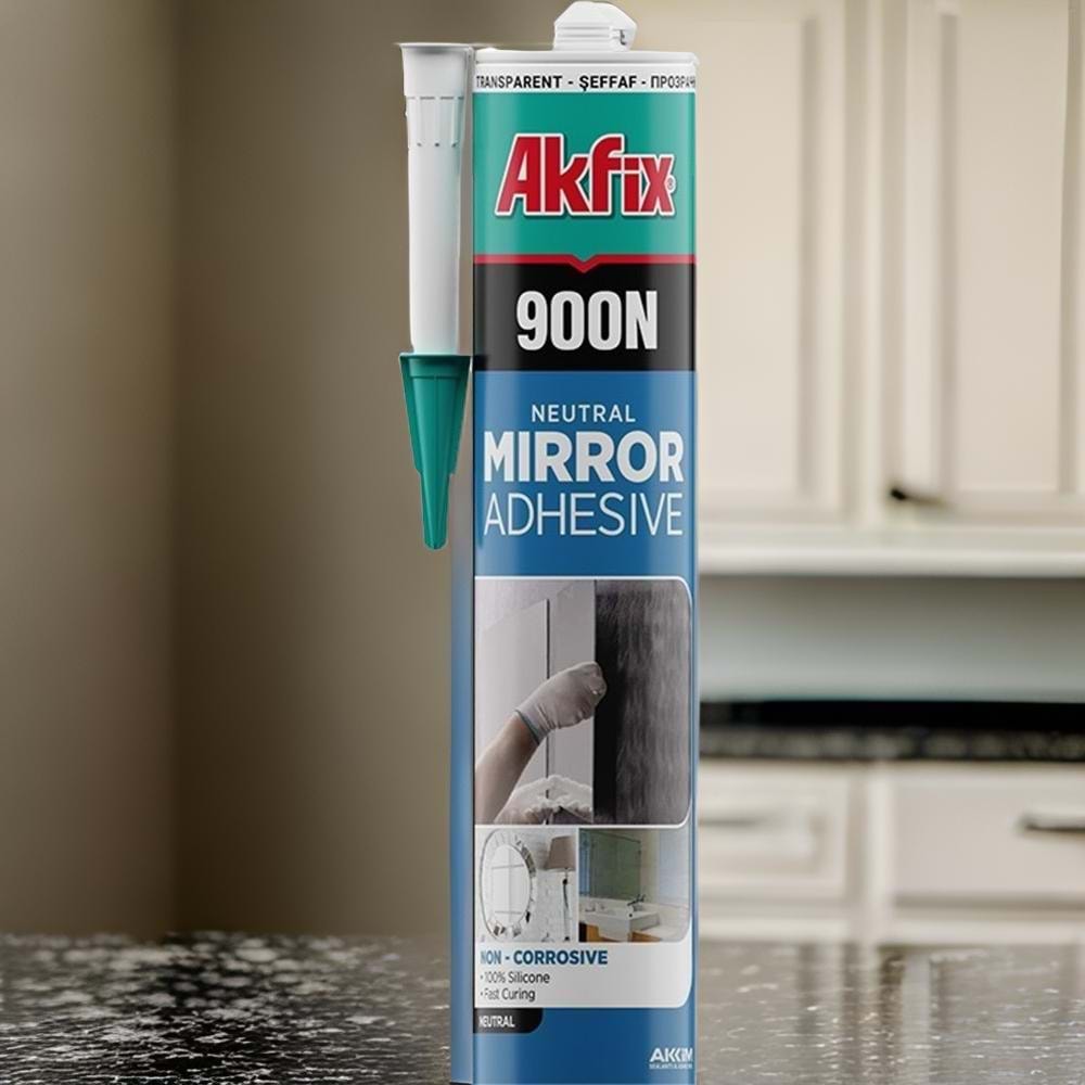 Akfix 900N Nötr Ayna Yapıştırma Silikonu Şeffaf 280ml