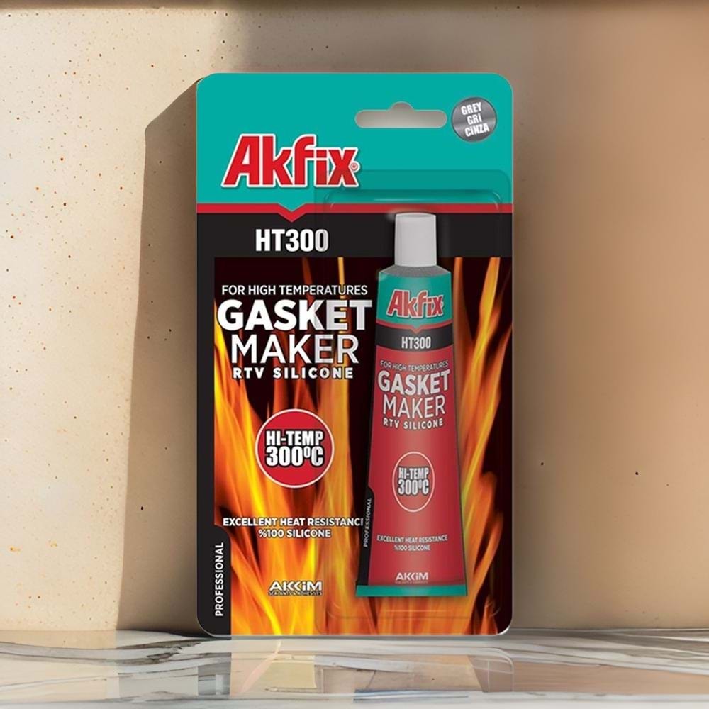 Akfix Rtv Tüp Yüksek Isı Silikonu 300 Derece Kırmızı 50ml