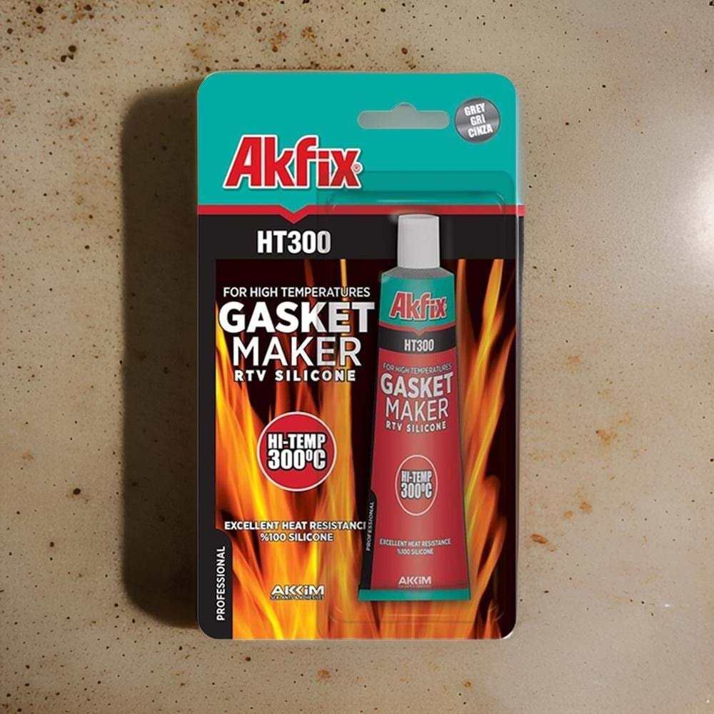 Akfix Rtv Tüp Yüksek Isı Silikonu 300 Derece Kırmızı 50ml