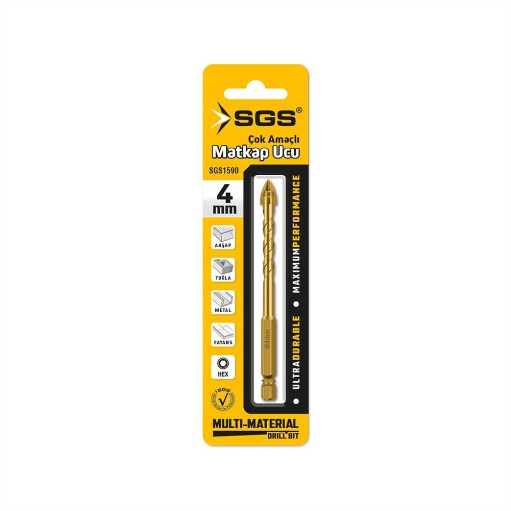 Sgs Bits Saplı Çok Amaçlı Matkap Ucu 4mm