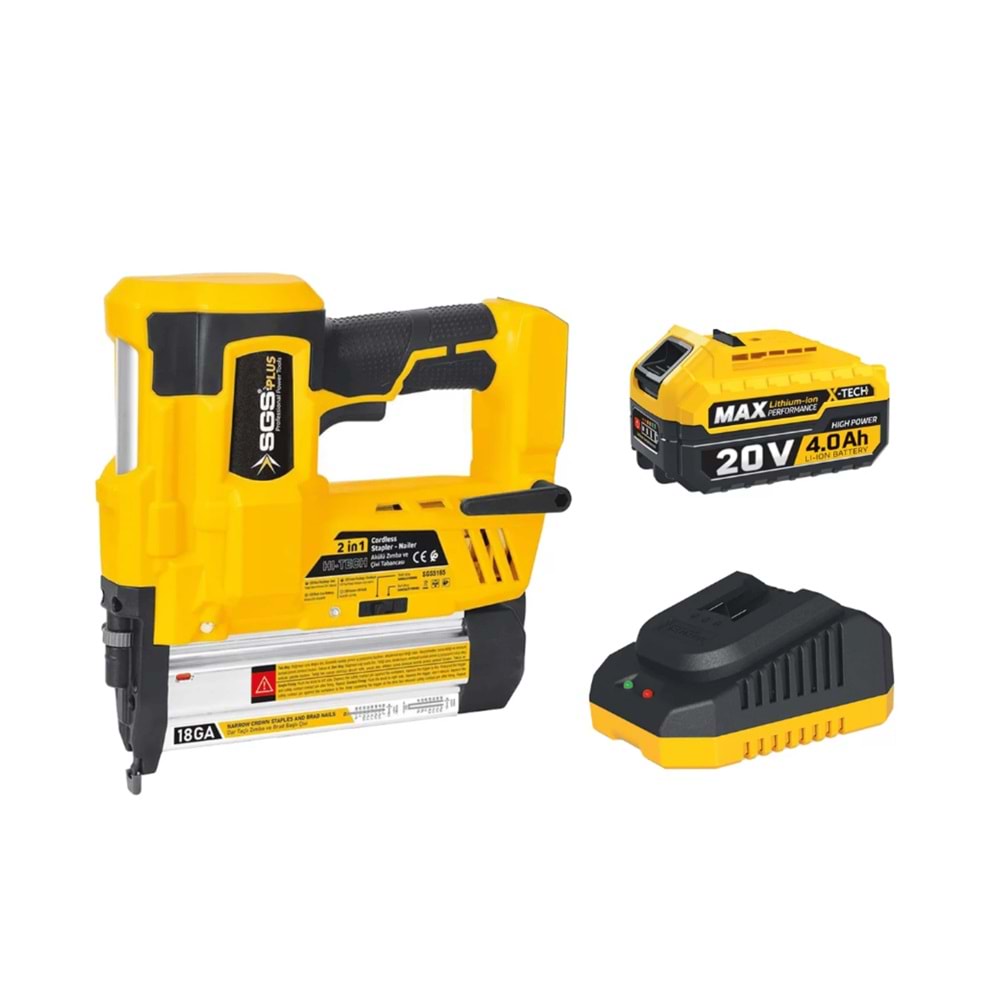 SGS Akülü Zımba ve Çivi Tabanca Seti 20V 1x4.0Ah