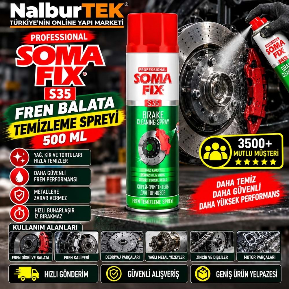 Somafix S35 Fren Balata Temizleme Spreyi 500ml