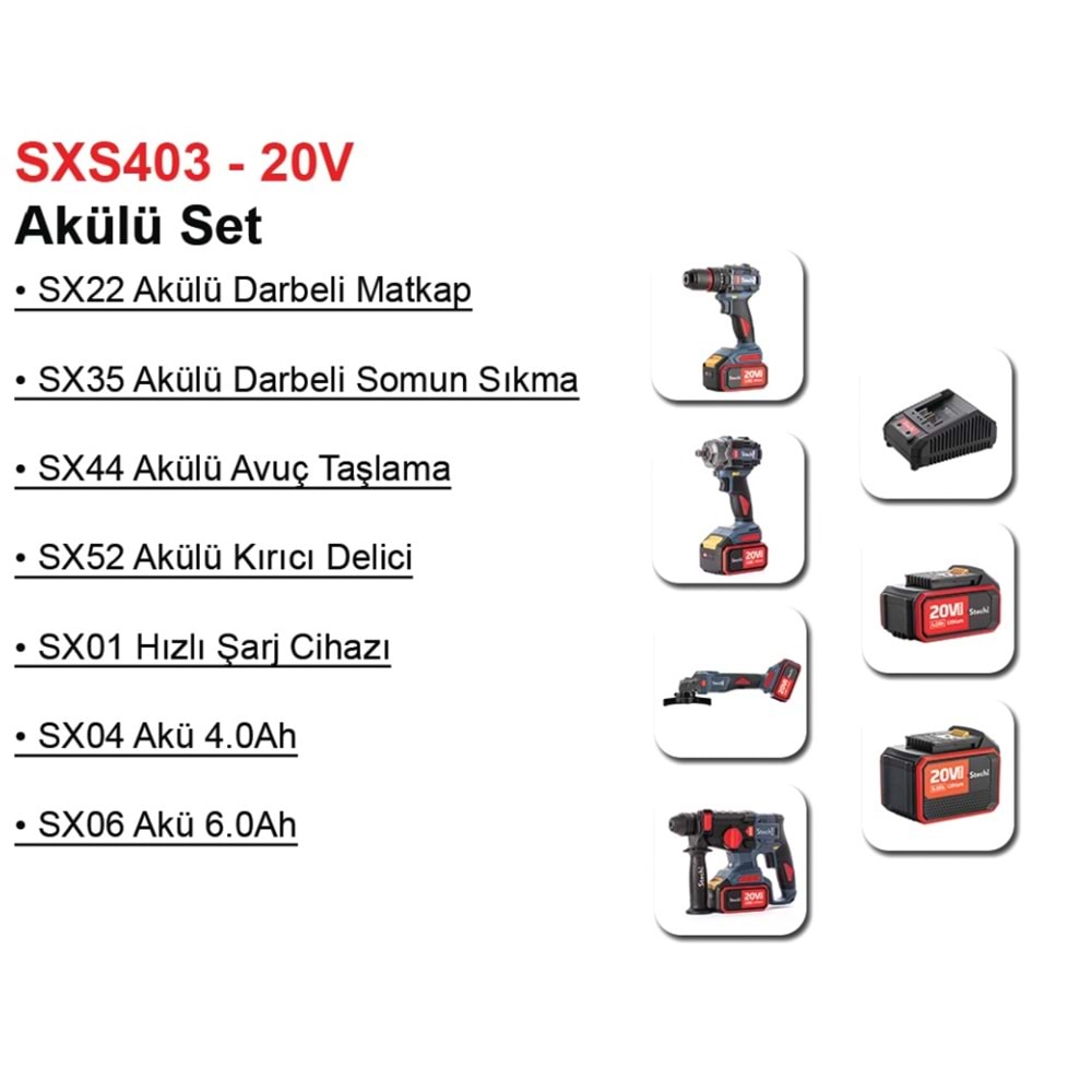 Stechend Akülü Set SXS403-20V