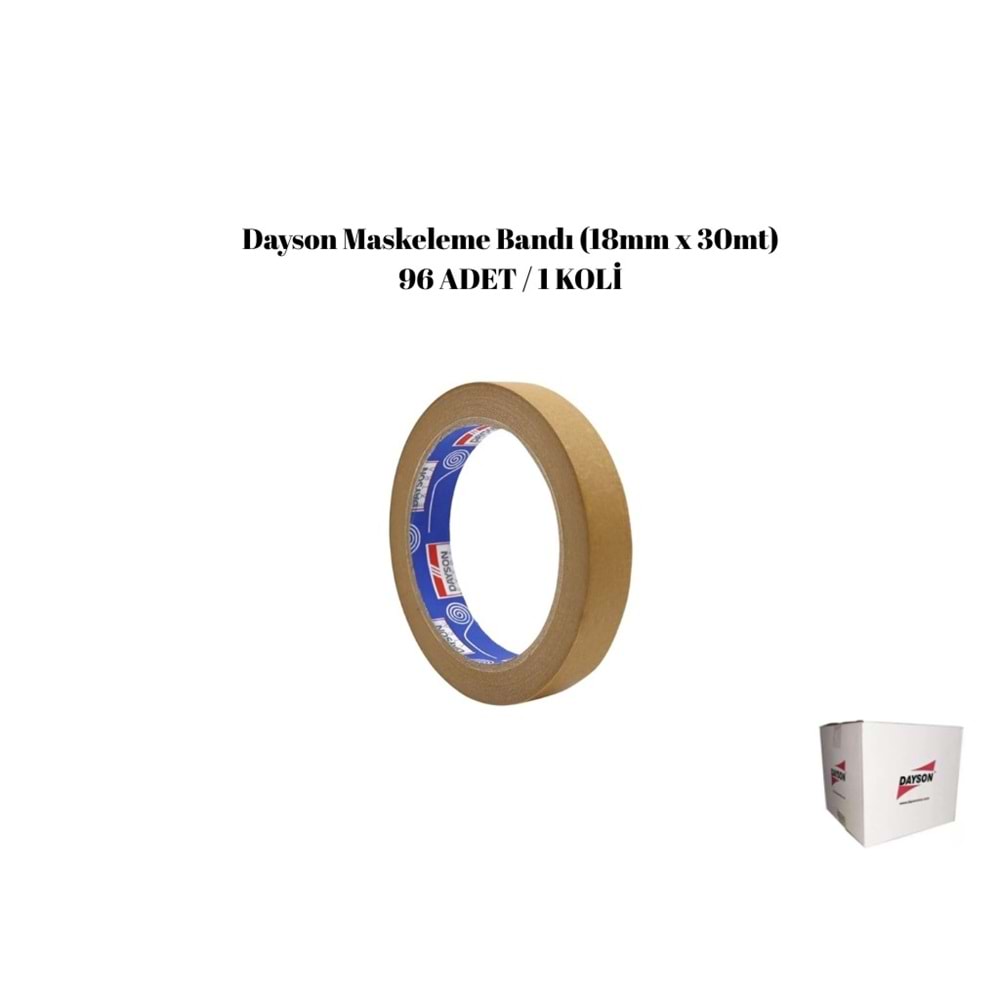 Dayson Maskeleme Bandı Kahverengi (18mm x 30mt) 96ad