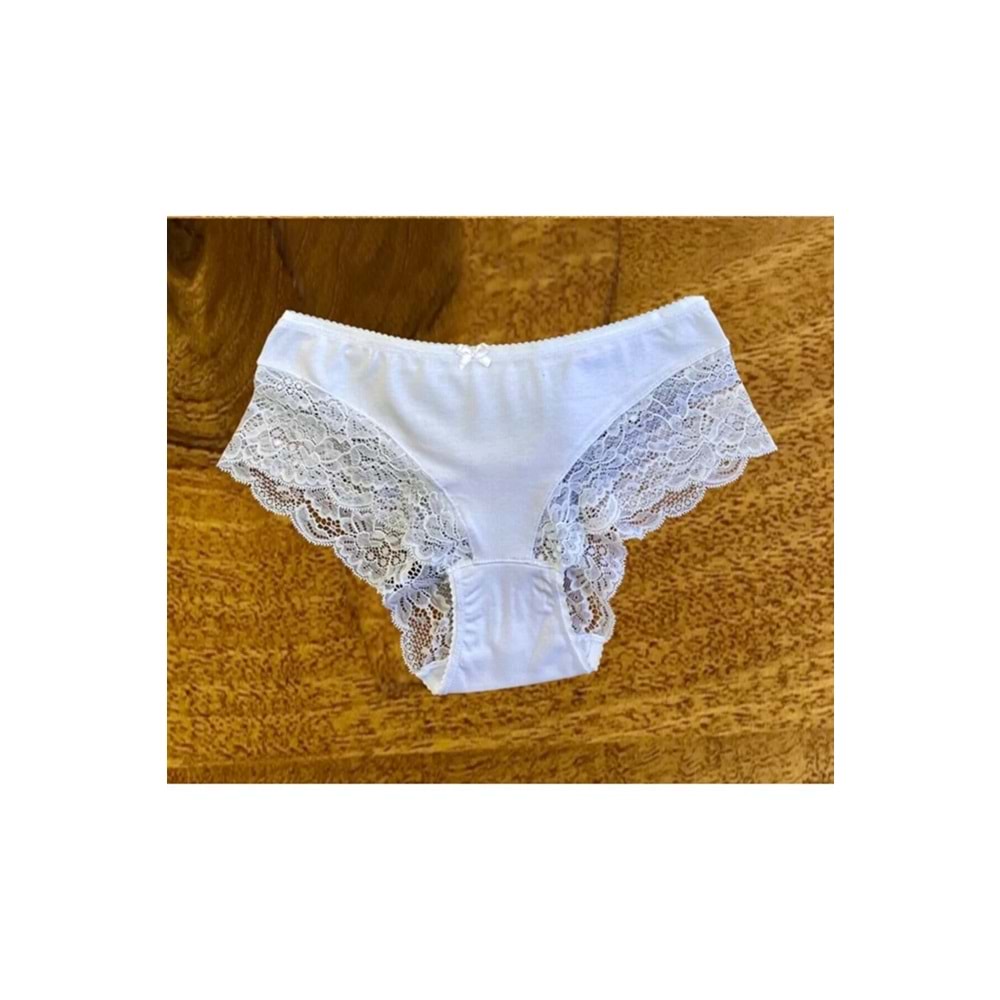 Belinay 0123 Dantel Detaylı Modal Bayan Külot Beyaz L