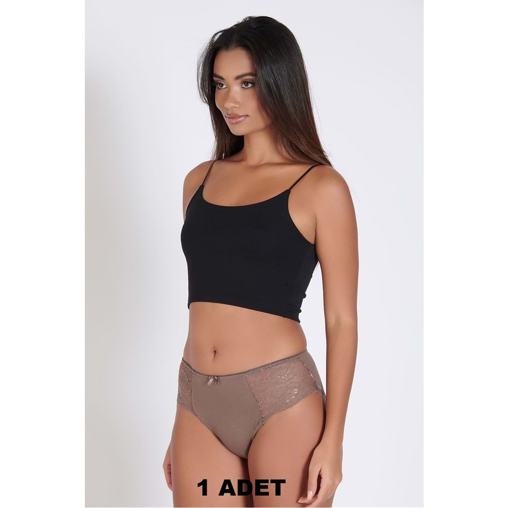 Belinay 1 Adet 0240 Kadın Yanları Dantelli Külot Vizon db4