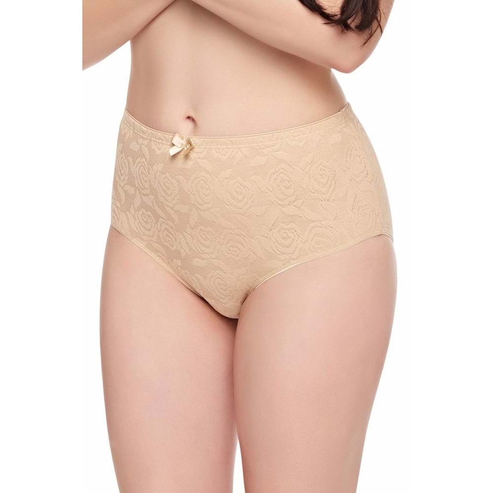 Belinay 0299 Çiçek Dokulu Bayan Külot Ten L