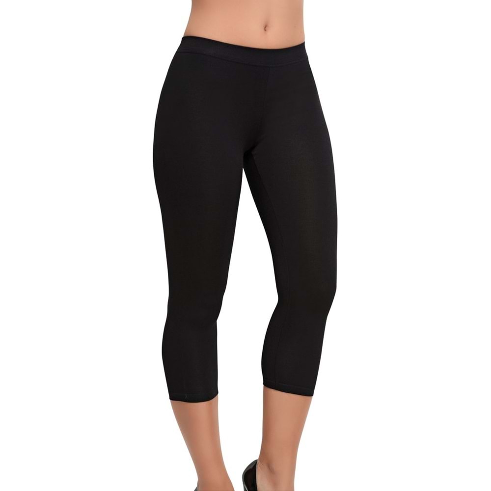 Belinay 0503 Modal Bayan Kısa Tayt Siyah 3XL