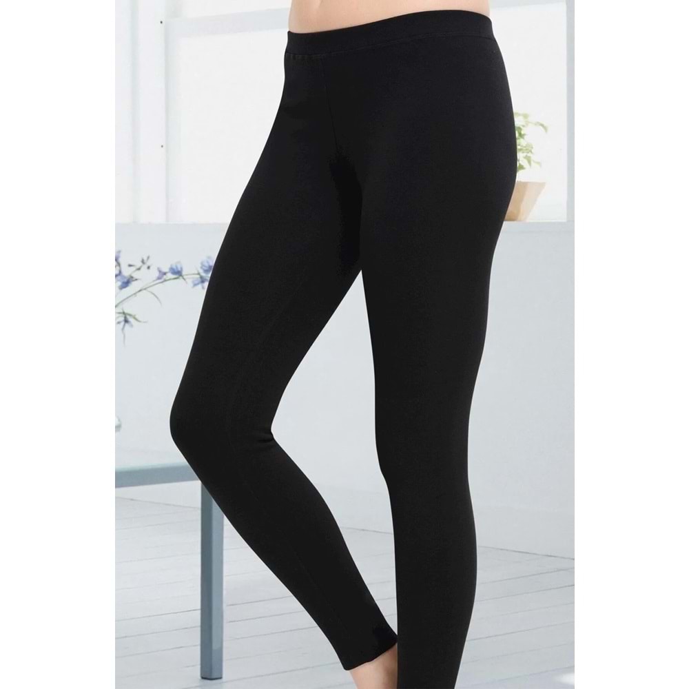 Belinay 0518 Kışlık Şardonlu Bayan Tayt Siyah XL