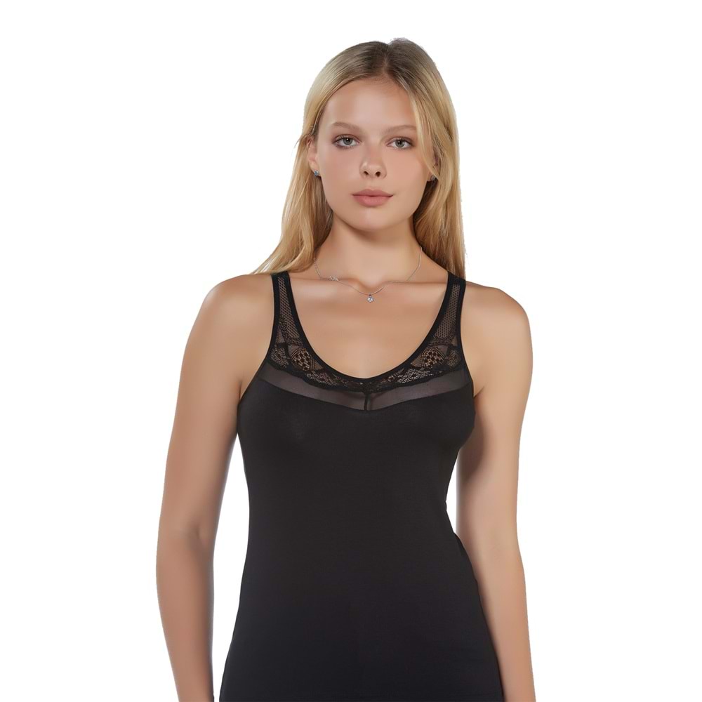 Belinay 0763 Dantelli Bayan Atlet Siyah XL
