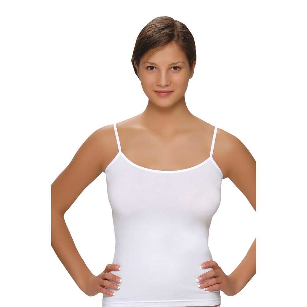 Belinay 0821 İp Askılı Bayan Atlet Beyaz L