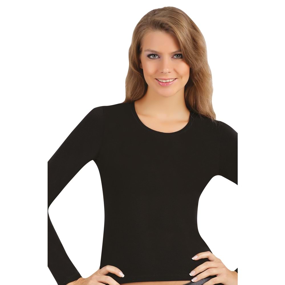 Belinay 0902 Modal Uzun Kollu Bayan Atlet Siyah XL