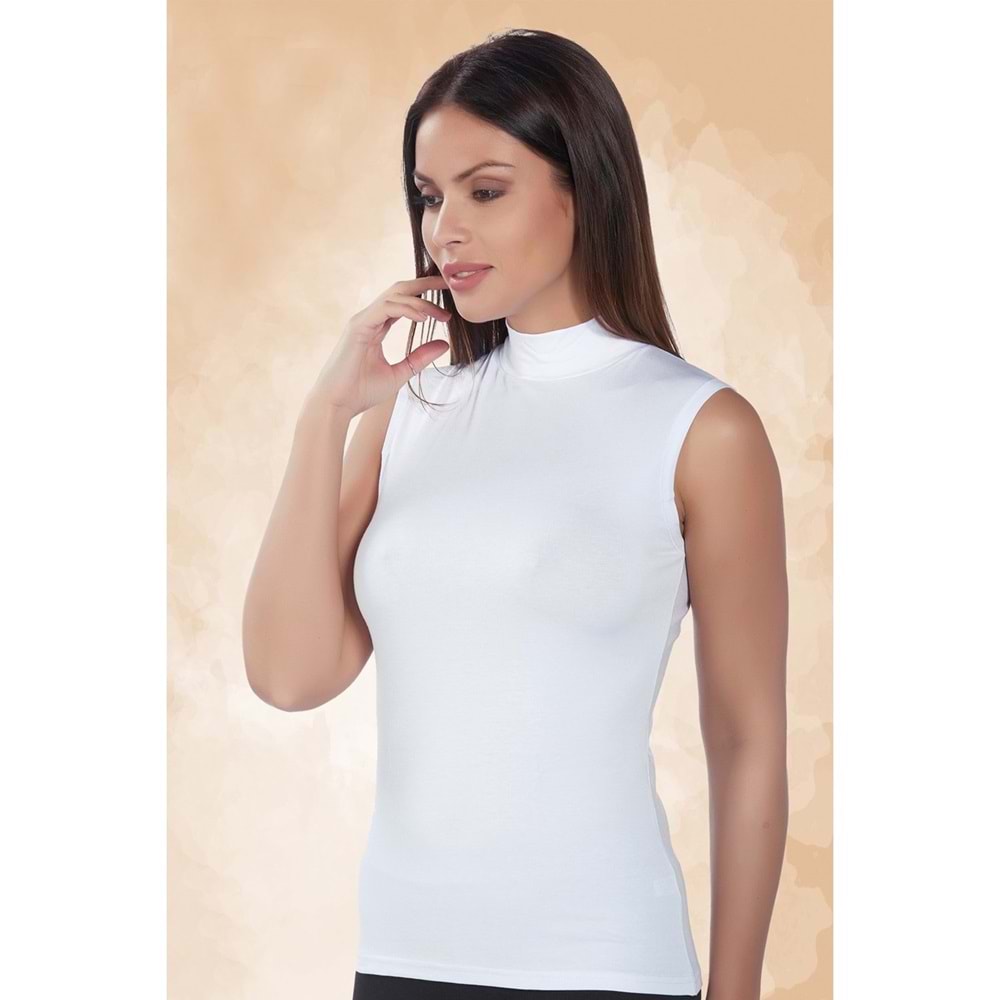 Belinay 0995 Bayan Sıfır Kol Atlet Beyaz XXL