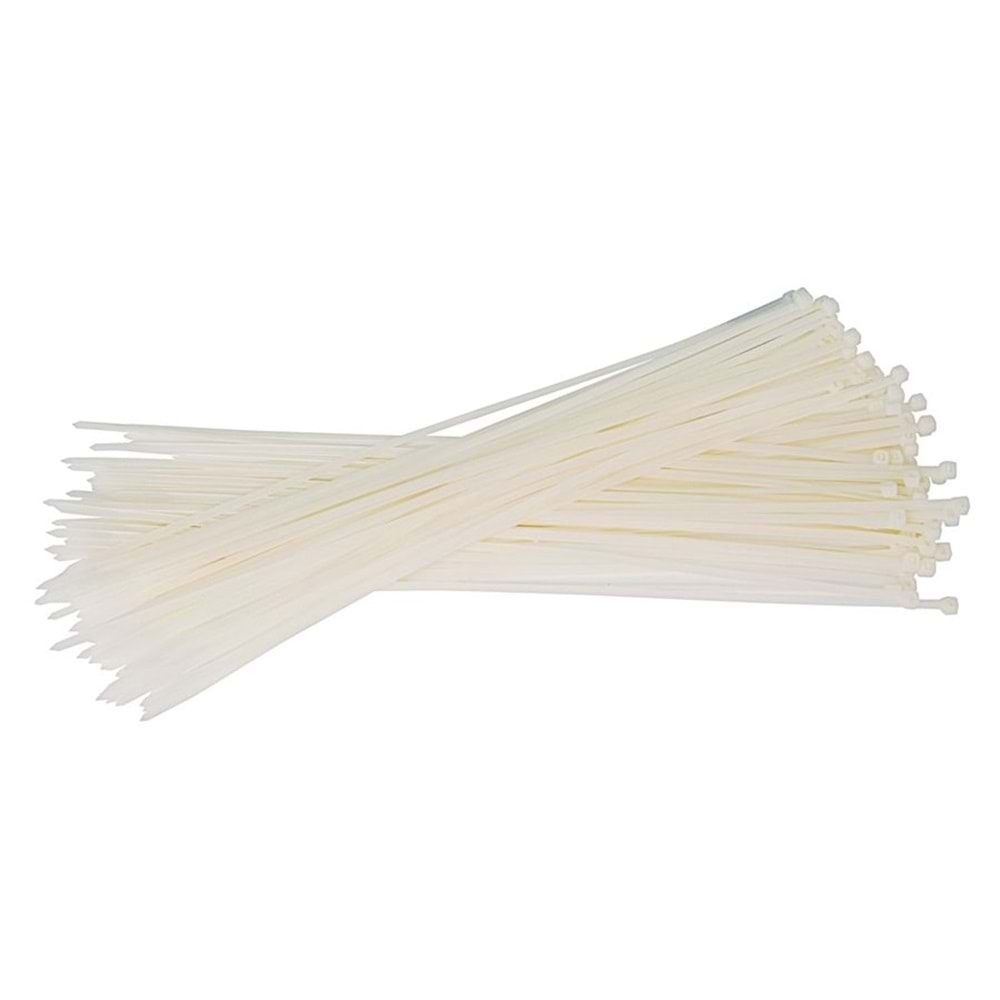 Hırsan Cırt Kelepçe Kablo Bağı Beyaz 8x450mm 100 Ad