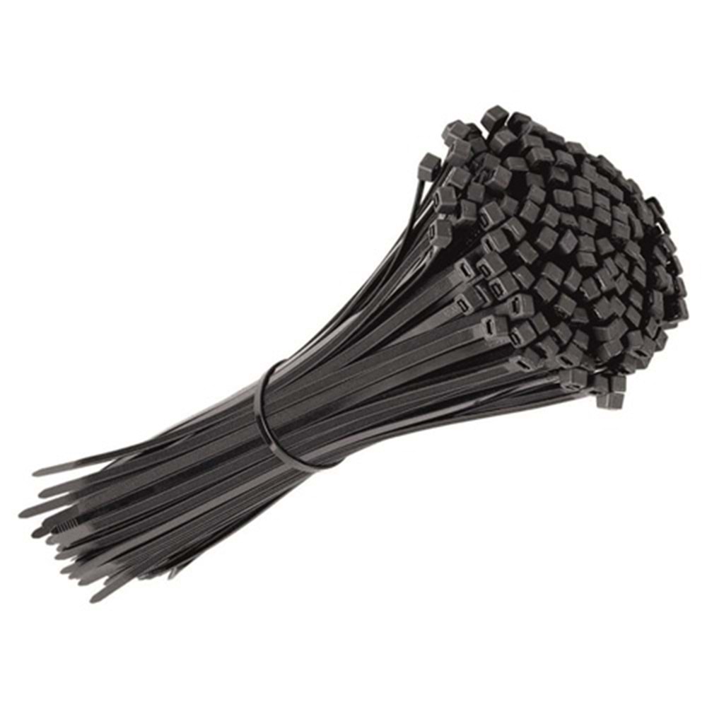 Hırsan Cırt Kelepçe Kablo Bağı Siyah 8x450mm 100 Ad