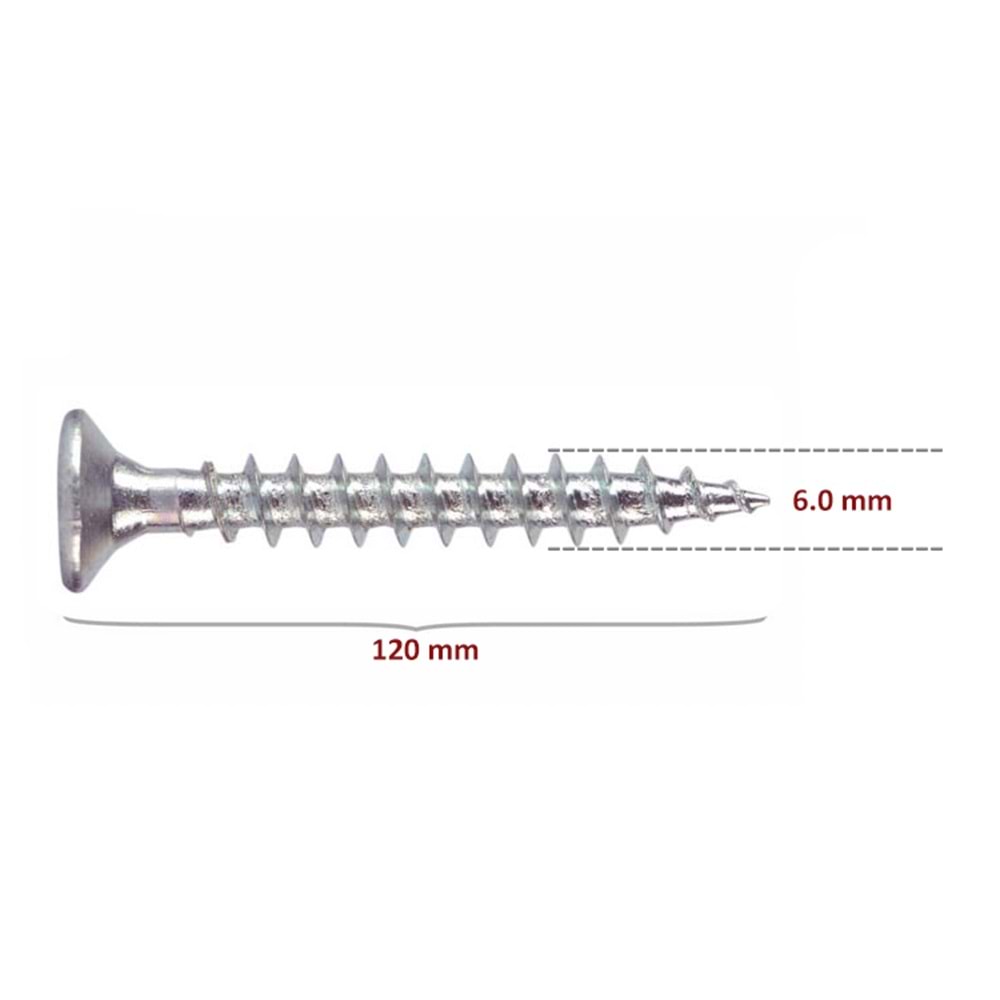 Hırsan Sunta Vidası 6x120 (50 Adet)