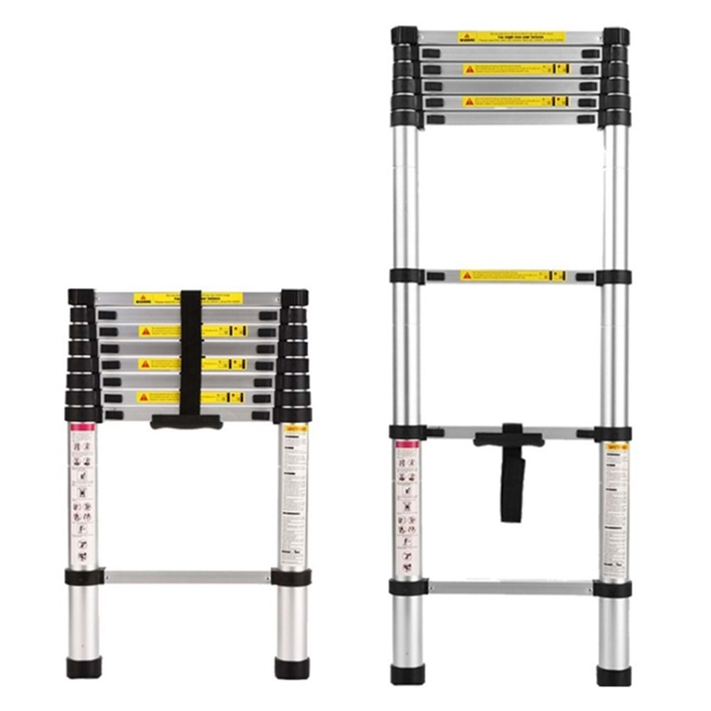Hırsan Paslanmaz Çelik Teleskopik Merdiven 2,6mt 9 Basamaklı