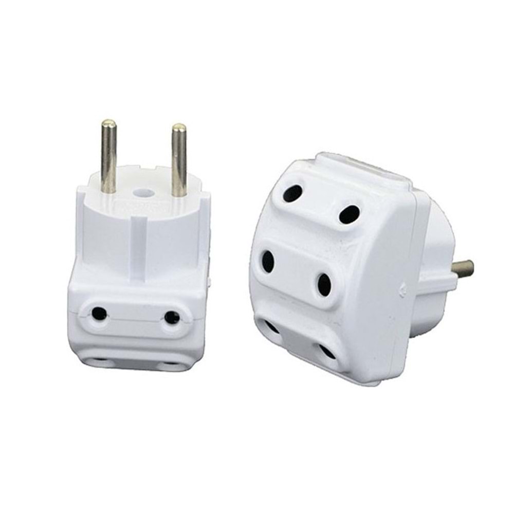 Hırsan Topraklı Erkek Fiş 5li T Tipi Çoklu Grup Priz