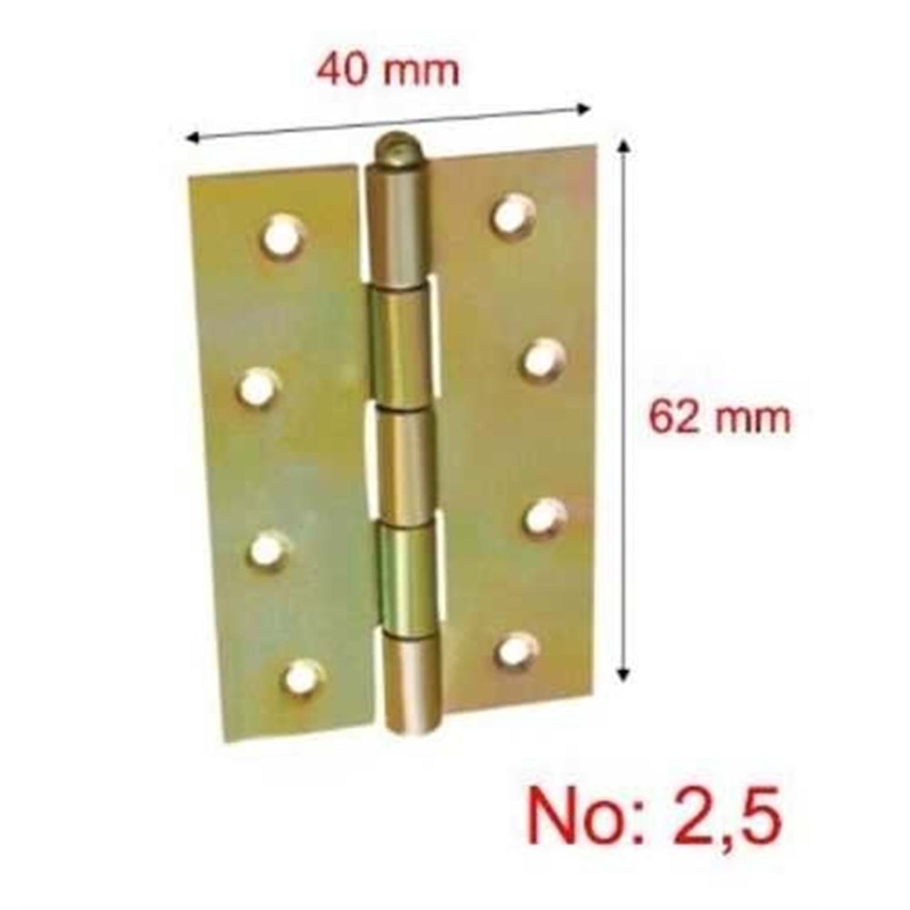 Hırsan Amerikan Yaprak Menteşe (24 Adet) - 2,5 No