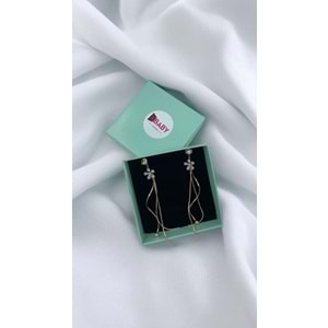 Xbaby Taşlı Papatya Rose Gold Sallanan Küpe