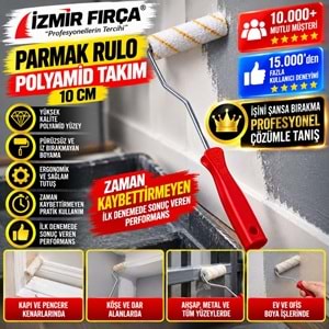 İzmir Fırça Parmak Rulo Polyamid Takım 10cm