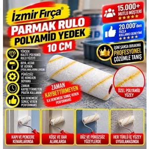 İzmir Fırça Parmak Rulo Polyamid Yedek 10cm