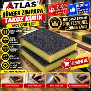 Atlas Sünger Zımpara Takoz Kübik İnce 180 Kum