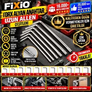 Fixio Torx Alyan Anahtar Uzun T10