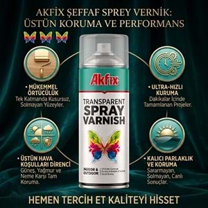 Akfix Şeffaf Sprey Vernik 400ml