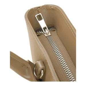 Xbaby Asimetrik Kesim Mıknatıs Kapaklı Çapraz Askılı Deri Kol Çantası - Bej