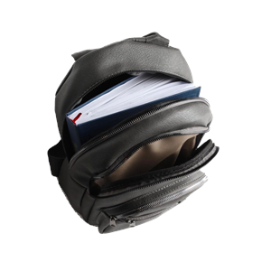 Yumuşak Yıkanmış Deri Sırt Çantası Siyah