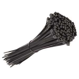 Hırsan Cırt Kelepçe Kablo Bağı Siyah 8x450mm 100 Ad