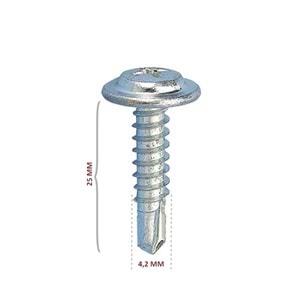 Hırsan Pul Başlı Matkap Uçlu Vida RYSB 4.2x25 (1000 Ad)