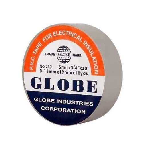 Globe Elektrikçi Bandı İzole Bant 19 x 10Yds Gri