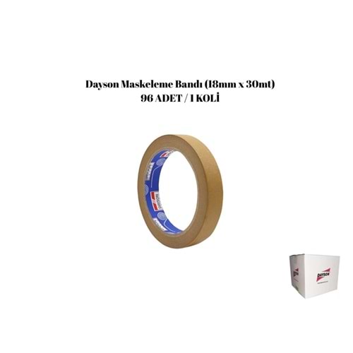 Dayson Maskeleme Bandı Kahverengi (18mm x 30mt) 96ad